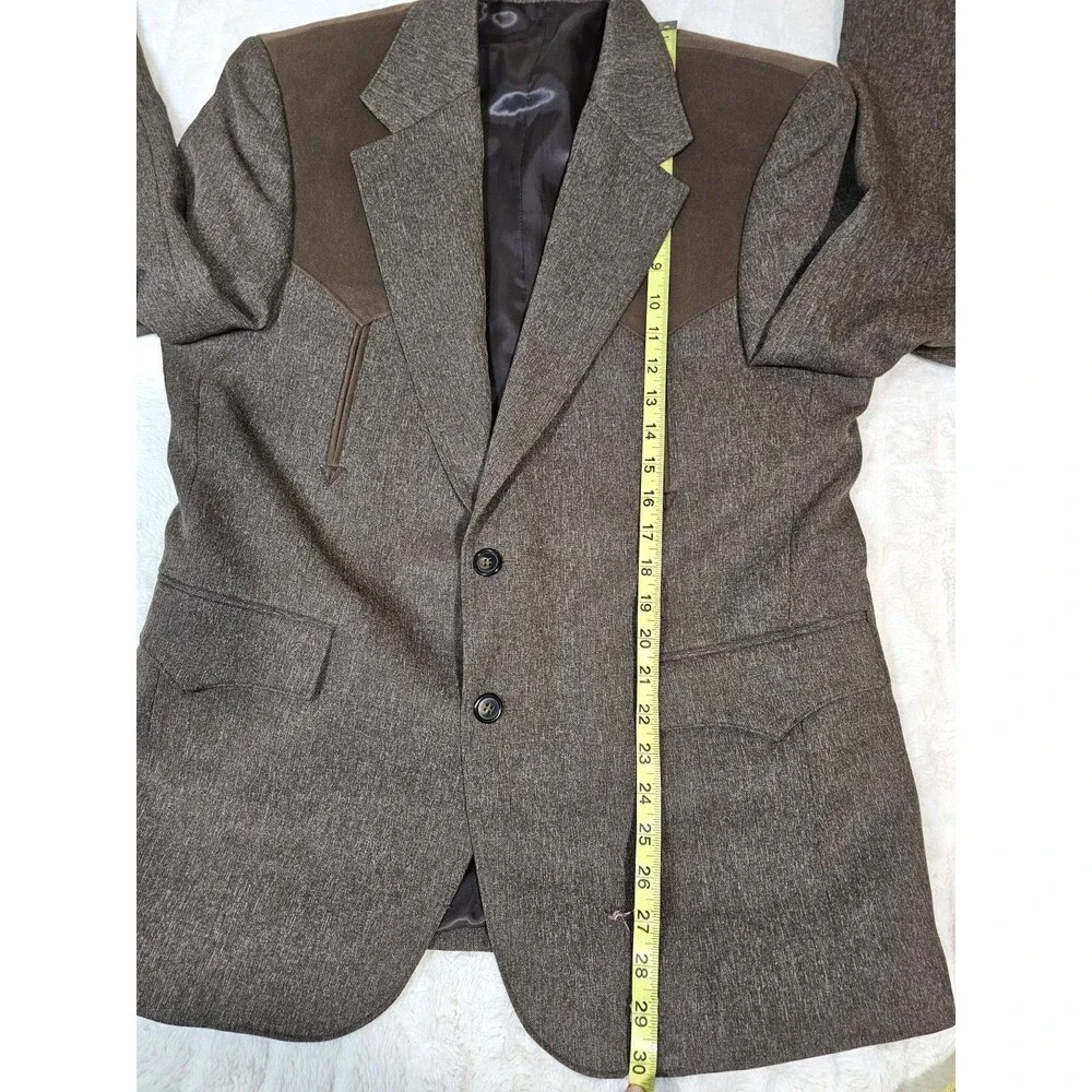 Circle S Western Suit Mens 40 Short 35x30 Brown Tweed Boise Cowboy Rockabilly